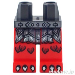 LEGO レゴ アクセサリー レッグ（パールダークグレー/レッド・アーマー ダークシルバー） パーツ 部品 正面画像
