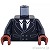 LEGO レゴ アクセサリー トルソー（スーツ ブラック・ネクタイ/4ボタン/ポケット） パーツ 部品 正面画像