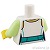 LEGO レゴ アクセサリー トルソー（ローブ ホワイト・ゴールド トリム/サッシュ ダークターコイズ） パーツ 部品 後ろ画像