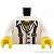 LEGO レゴ アクセサリー トルソー（シャツ ホワイト・サスペンダー/スター ペンダント） パーツ 部品 正面画像