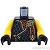 LEGO レゴ アクセサリー トルソー（チュニック ブラック・ダークブルーイッシュグレー ヘム/ゴールド トリム） パーツ 部品 正面画像
