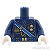 LEGO レゴ アクセサリー トルソー（ミリタリー スーツ ダークブルー・ブルーサッシュ/ベルト チェーン ゴールド） パーツ 部品 正面画像
