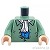 LEGO レゴ アクセサリー トルソー（シャツ オリーブグリーン・ベスト/スカーフ）  パーツ 部品 正面画像