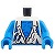 LEGO レゴ アクセサリー トルソー（タタード ベスト ホワイト・ファー ブルー）  パーツ 部品 正面画像