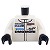LEGO レゴ アクセサリー トルソー（レーシング スーツ ホワイト・PORSCHE DMG MORI/Mobil 1）  パーツ 部品 正面画像