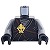 LEGO レゴ アクセサリー トルソー（ローブ ブラック・ゴールド メダリオン/二鞘）  パーツ 部品 正面画像