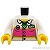 LEGO レゴ アクセサリー トルソー（ブラウス・ホワイト/ダークピンク・ネームタグ）  パーツ 部品 正面画像