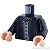 LEGO レゴ アクセサリー トルソー（ローブ ブラック・ベスト 5ボタン）  パーツ 部品 正面画像