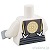 LEGO レゴ アクセサリー トルソー（ローブ ホワイト・シルバー ドラゴン/ゴールド フラワー シンボル） パーツ 部品 後ろ画像