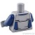 LEGO レゴ アクセサリー トルソー（レーシング スーツ フラットシルバー・ダークブルー パネル/ライムパターン）  パーツ 部品 後ろ画像