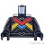 LEGO レゴ アクセサリー トルソー（レーシング スーツ ブラック・レッド/ダークアジュール/ブライトライトオレンジ ストライプ）  パーツ 部品 正面画像