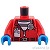 LEGO レゴ アクセサリー トルソー（ジャケット レッド・プリズン シャツ/ID/無線）  パーツ 部品 正面画像