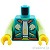 LEGO レゴ アクセサリー トルソー（ジャケット ダークターコイズ・ホース ヘッド/レッド トリム/ネックレス）  パーツ 部品 正面画像