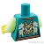 LEGO レゴ アクセサリー トルソー（ジャケット ダークターコイズ・ホース ヘッド/レッド トリム/ネックレス）  パーツ 部品 後ろ画像