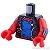 LEGO レゴ アクセサリー トルソー（バイカーベスト ブラック・ベルトバックル/セーフティピン/タタード シャツ ブルー）  パーツ 部品 正面画像