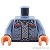 LEGO レゴ アクセサリー トルソー（ジャケット サンドブルー・スター レッドトリム）  パーツ 部品 正面画像
