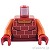 LEGO レゴ アクセサリー トルソー（シャツ ダークレッド・ブリック パターン）  パーツ 部品 正面画像