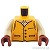 LEGO レゴ アクセサリー トルソー（ベスト ブライトライトオレンジ・シャツ タン）  パーツ 部品 正面画像