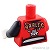 LEGO レゴ アクセサリー トルソー（ジャケット レッド・ブラック パネル/HARLEY） パーツ 部品 後ろ画像