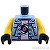 LEGO レゴ アクセサリー トルソー（デニムジャケット ブライトライトブルー・シャツ レコードパターン） パーツ 部品 正面画像