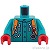LEGO レゴ アクセサリー トルソー（ジャケット ダークターコイズ・バックパック/カラビナ/コンパス）  パーツ 部品 正面画像