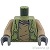 LEGO レゴ アクセサリー トルソー（タダード ベスト オリーブグリーン・フード/汚れ） パーツ 部品 正面画像