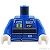 LEGO レゴ アクセサリー トルソー（レーシングスーツ ブルー・ブラック パネル/ステッチ/elf） パーツ 部品 正面画像
