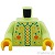 LEGO レゴ アクセサリー トルソー（ドレス イエローウイッシュグリーン・フラワー/リーブス/ハート） パーツ 部品 正面画像