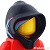 LEGO レゴ アクセサリー フード（マジェンタ/ミディアムアジュール ストリークス） パーツ 部品 正面画像