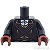 LEGO レゴ アクセサリー トルソー(ジャケット ブラック・弾丸ベルト クロス) パーツ 部品 正面画像