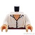 LEGO レゴ アクセサリー トルソー（シャツ ホワイト・5ボタン/サッシュ） パーツ 部品 正面画像