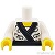 LEGO レゴ アクセサリー トルソー（着物 ホワイト・海老/サッシュ） パーツ 部品 正面画像