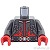 LEGO レゴ アクセサリー トルソー(ジャケット パールダークグレー・レッド フレイム/ストラップ ベルト) パーツ 部品 正面画像