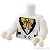 LEGO レゴ アクセサリー トルソー(タキシード ホワイト・リボン/ブラックドット パターン) パーツ 部品 正面画像