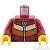 LEGO レゴ アクセサリー トルソー(ジャケット ダークレッド・ダークオレンジ/タン パネル/ジッパー) パーツ 部品 正面画像
