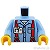 LEGO レゴ アクセサリー トルソー（シャツ ブライトライトブルー・サスペンダー/IDバッジ） パーツ 部品 正面画像