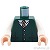 LEGO レゴ アクセサリー トルソー（ベスト ダークグリーン・シャツ ホワイト） パーツ 部品 正面画像