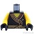 LEGO レゴ アクセサリー トルソー（ローブ ブラック・ダークブラウン ヘム/ゴールド トリム） パーツ 部品 正面画像