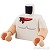 LEGO レゴ アクセサリー トルソー(Tシャツ ホワイト・スカーフ レッド) パーツ 部品 正面画像