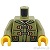 LEGO レゴ アクセサリー トルソー(フード付きジャケット オリーブグリーン・タン ファー/トグルボタン) パーツ 部品 正面画像