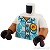 LEGO レゴ アクセサリー トルソー(アロハ シャツ ホワイト・リーブス/アーム ミディアムヌガー) パーツ 部品 正面画像