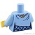 LEGO レゴ アクセサリー トルソー（着物 ブライトライトブルー・ヘム フラワー） パーツ 部品 後ろ画像
