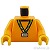 LEGO レゴ アクセサリー トルソー(セーター ブライトライトオレンジ・ストラップ バッジ ひまわり) パーツ 部品 正面画像