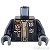 LEGO レゴ アクセサリー トルソー（ジャケット ブラック・シャツ タン/バッジ） パーツ 部品 正面画像