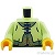 LEGO レゴ アクセサリー トルソー(ジャケット イエローウイッシュグリーン・ダークアジュール レース/ゴールド フィリグリー) パーツ 部品 正面画像