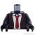 LEGO レゴ アクセサリー トルソー（ジャケット ブラック・スネーク ダークレッド タイ） パーツ 部品 正面画像