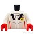 LEGO レゴ アクセサリー トルソー(レーシング スーツ ホワイト・フェラーリ ロゴ/FXXK) パーツ 部品 正面画像