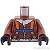 LEGO レゴ アクセサリー トルソー（アビエーター ジャケット レディッシュブラウン・パラシュート/ストラップ） パーツ 部品 正面画像