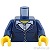 LEGO レゴ アクセサリー トルソー(スーツ ダークブルー・カラー シャツ ホワイト) パーツ 部品 正面画像