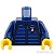 LEGO レゴ アクセサリー トルソー（レーシング ジャケット ダークブルー・ストライプ/ランボルギーニ ロゴ） パーツ 部品 正面画像